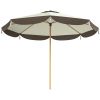 9FT Patio Umbrella, UPF 50+ Outdoor Market Umbrella with 8 Ribs, Vented Outdoor Table Umbrella for Deck, Backyard and Lawn, Cream White