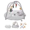 VEVOR Baby Play Gym Mat, Tummy Time Mat with 5 Sensory Toys, Baby Activity Mat with Light-up Musical Duck Toy for 0-18 Months Newborn Infant