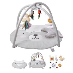 VEVOR Baby Play Gym Mat, Tummy Time Mat with 5 Sensory Toys, Baby Activity Mat with Light-up Musical Duck Toy for 0-18 Months Newborn Infant