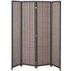Room Divider Folding Privacy Screen Freestanding 4 Panel Pine Wood for Bedroom Home Office 6 Ft Tall Black Brown