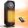 Touch Panel Space Heaters for Indoor Use, 1500W Fast Heating Electric Heater with Remote, 5 Modes, Quiet and Night Light, Thermostat Control