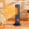 25" Tower Space Heater with 3D Flame, 1500W Portable Electric Heater with Thermostat, 60° Oscillation, Timer, Remote Control