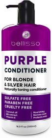 Purple Conditioner for Blonde Hair Goodbye to Orange and Yellow Brassy Tones For Color Treated Bleached Silver White and Gray Hair Sulfate and Paraben