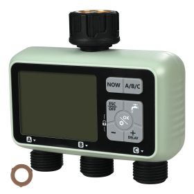 Water Timer, 3 Outlets, Hose Watering Sprinkler Timer