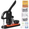 Button Maker Machine, 2.28 inch/58mm Pin Maker with 100pcs Button Parts, Ergonomic Arc Handle Punch Press Kit, Button Maker with Panda Magic Book