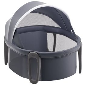 VEVOR Portable Baby Bassinet, On-The-Go Baby Dome with Canopy & Developmental Toys, Quick-Folding Travel Crib