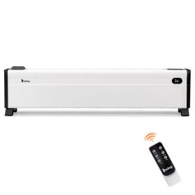 40" Baseboard Heater, 1500W Electric Baseboard Space Heater with 3 Heat Settings, Remote Control, Built-in Humidifier, 12H Timer, Tip-Over Switch