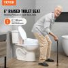 VEVOR Raised Toilet Seat, 6" Height Raised, 300 lbs Weight Capacity, Universal Toilet Seat Riser, Screw Rod Locking, with Toilet Seat, for Elderly