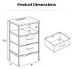 Modern Nightstand with Charging Station 24.5 Inch Bedside Table Featuring 2 Fabric Drawers for Stylish Storage