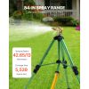 Impact Sprinkler on Tripod Base, 2 Packs, Heavy Duty Tripod Sprinklers with Brass Head & 3/4"NH Connector, 360 Degree Large Area Irrigation Sprinkler