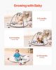 VEVOR Baby Play Gym Mat, Tummy Time Mat with 5 Sensory Toys, Baby Activity Mat with Light-up Musical Duck Toy for 0-18 Months Newborn Infant