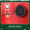 7FT Hanging Christmas Inflatable Santa with Dog, Christmas Blow Up Decoration with Built-in LED Lights for Garden(=SKU:T3971P400548)