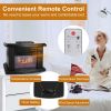 Electric Fireplace Heater 800W Artificial Flame Stove Heater with Accurate Digital Thermostat Timer Setting Remote Control Overheating Protection For