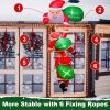 Electric Inflatable Light Up Christmas Santa Claus Decor with 6 Led Light 7.8Ft Giant Xmas Blow Up Decor Novelty Waterproof Outdoor Decoration with 4