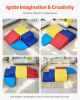 VEVOR Climbing Toys, 4-Piece Set, Foam Climbing Toys for Toddlers 6 Months to 3 Years Old, PU Leather Climbing Blocks