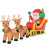 Outdoor Blow-Up Yard Decoration with LED Lights Display,Long Christmas Inflatable Santa Claus with Sleigh and Reindeer