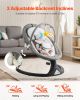 VEVOR Baby Swing, 5-Speed Baby Rocker with 3 Seat Position, Portable Infant Swing for Newborn with PVC Touch Panel, Remote Control, Bluetooth