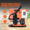 Button Maker Machine, 2.28 inch/58mm Pin Maker with 100pcs Button Parts, Ergonomic Arc Handle Punch Press Kit, Button Maker with Panda Magic Book