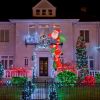 Electric Inflatable Light Up Christmas Santa Claus Decor with 6 Led Light 7.8Ft Giant Xmas Blow Up Decor Novelty Waterproof Outdoor Decoration with 4