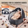 VEVOR Portable Baby Bassinet, On-The-Go Baby Dome with Canopy & Developmental Toys, Quick-Folding Travel Crib
