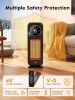 Touch Panel Space Heaters for Indoor Use, 1500W Fast Heating Electric Heater with Remote, 5 Modes, Quiet and Night Light, Thermostat Control