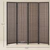 Room Divider Folding Privacy Screen Freestanding 4 Panel Pine Wood for Bedroom Home Office 6 Ft Tall Black Brown