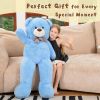 Bow Tie Giant Teddy Bear 4 Feet, 47inch Stuffed Animal Big Teddy Bear Plush, Classic Girlfriend Boyfriend Gift on Birthday, Blue
