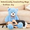 Bow Tie Giant Teddy Bear 4 Feet, 47inch Stuffed Animal Big Teddy Bear Plush, Classic Girlfriend Boyfriend Gift on Birthday, Blue