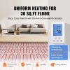 Floor Heating Mat, 30 Sq.ft, Electric Radiant In-Floor Heated Warm System with Digital Floor Sensing Thermostat, Includes Installation Monitor