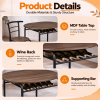 Ban on AM Sales1 Table 2 Chairs Dining Table Set, Oval MDF Tabletop, Black Metal Frame, KD Knock Down Modern Dining Furniture