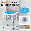 VEVOR Shower Chair for Inside Shower, Adjustable Height Shower Stool with Crossbar Support, Shower Seat for Shower Tub