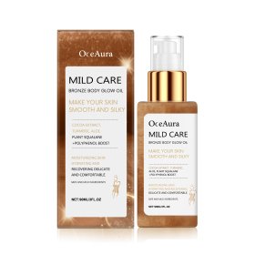 OceAura Bronzer Body Shimmer Oil Shimmer Bronzer Liquid Rose Gold High Gloss Oil Waterproof Moisturizing Massage