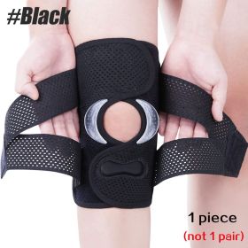 1PC Compression Knee Brace Support, Knee Wrap with Side Stabilizers for Knee Pain, Running, Meniscus Tear, ACL, Arthritis Relief (Color: 1 PCS Black, size: XXL)
