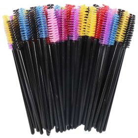 Eyelash Extension Disposable Eyebrow brush Mascara Wand Applicator Spoolers Eye Lashes Cosmetic Brushes Set makeup tools (Brush Material: 25Pcs, Color: Mix Black)