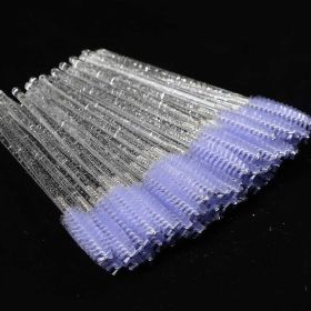 Eyelash Extension Disposable Eyebrow brush Mascara Wand Applicator Spoolers Eye Lashes Cosmetic Brushes Set makeup tools (Brush Material: 50Pcs, Color: clear Lavendar)
