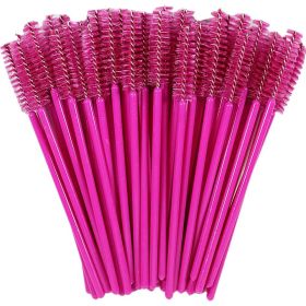 Eyelash Extension Disposable Eyebrow brush Mascara Wand Applicator Spoolers Eye Lashes Cosmetic Brushes Set makeup tools (Brush Material: 25Pcs, Color: All Rose Red)