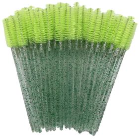 Eyelash Extension Disposable Eyebrow brush Mascara Wand Applicator Spoolers Eye Lashes Cosmetic Brushes Set makeup tools (Brush Material: 50Pcs, Color: Green)