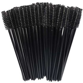 Eyelash Extension Disposable Eyebrow brush Mascara Wand Applicator Spoolers Eye Lashes Cosmetic Brushes Set makeup tools (Brush Material: 25Pcs, Color: All Black)