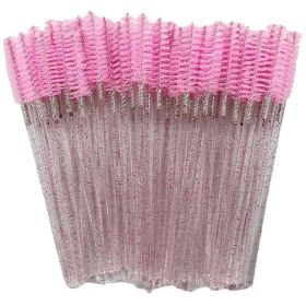 Eyelash Extension Disposable Eyebrow brush Mascara Wand Applicator Spoolers Eye Lashes Cosmetic Brushes Set makeup tools (Brush Material: 25Pcs, Color: Pink)