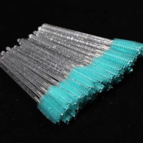 Eyelash Extension Disposable Eyebrow brush Mascara Wand Applicator Spoolers Eye Lashes Cosmetic Brushes Set makeup tools (Brush Material: 25Pcs, Color: clear Baby Blue)