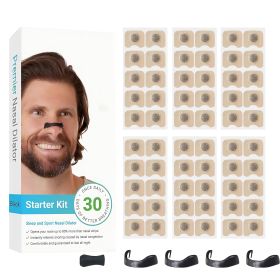 Skin Safe Nasal Strips,Intake Breathing Nasal Strip Starter Kit,Boost Oxygen,Reduce Snoring,Magnetic Nose Strips (Color: black-30 day)