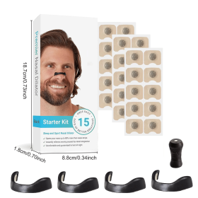 Skin Safe Nasal Strips,Intake Breathing Nasal Strip Starter Kit,Boost Oxygen,Reduce Snoring,Magnetic Nose Strips (Color: black-15 day)