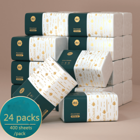 30 Boxes of Paper Towels Full Box Affordable Household Toilet Paper Household Napkins Paper Towels Toilet Paper (Color: 24 Packs-300sheets)