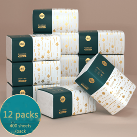 30 Boxes of Paper Towels Full Box Affordable Household Toilet Paper Household Napkins Paper Towels Toilet Paper (Color: 12Packs-300sheets)