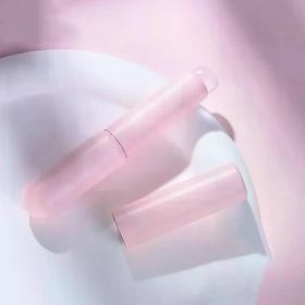 Q Soft Silicone Lip Brush With Dust Proof Cover Round Head Lipstick Applicator Lip Cosmetic Tool Multi-use Eyeshadow Brush (Handle Color: A-Pink)