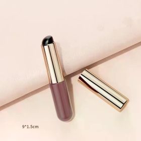 Q Soft Silicone Lip Brush With Dust Proof Cover Round Head Lipstick Applicator Lip Cosmetic Tool Multi-use Eyeshadow Brush (Handle Color: B-Rose)