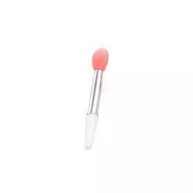Q Soft Silicone Lip Brush With Dust Proof Cover Round Head Lipstick Applicator Lip Cosmetic Tool Multi-use Eyeshadow Brush (Handle Color: 1Pc D-Pink)