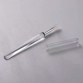 Q Soft Silicone Lip Brush With Dust Proof Cover Round Head Lipstick Applicator Lip Cosmetic Tool Multi-use Eyeshadow Brush (Handle Color: C-Clear)