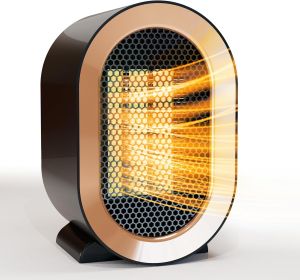 Electric Space Heater - 1200W Energy-Efficient Heater for Indoor Use. This two-speed portable heater fan is perfect for offices (Color: Black)