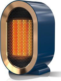 Electric Space Heater - 1200W Energy-Efficient Heater for Indoor Use. This two-speed portable heater fan is perfect for offices (Color: Blue)